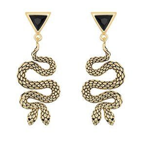 Little Rooms Twin Snake Earrings 18K Gold Plated, With Box
